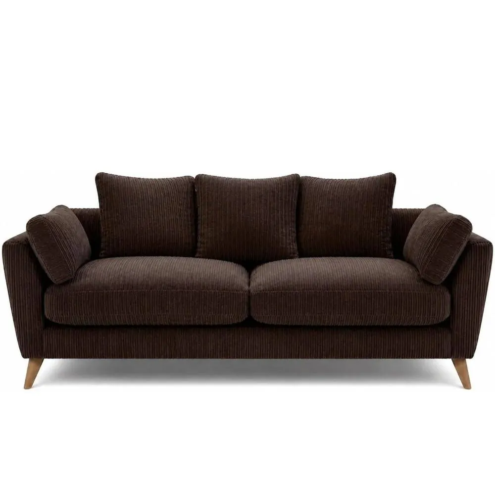 Bliss Furniture Harlow Jumbo Cord 2 Seater Sofa, Modern Tailored Design in Brown