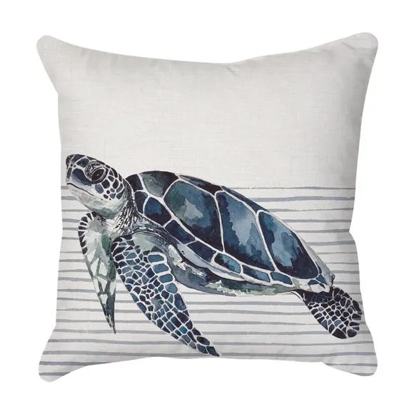 Watercolour Turtle Square Cushion Cover 3