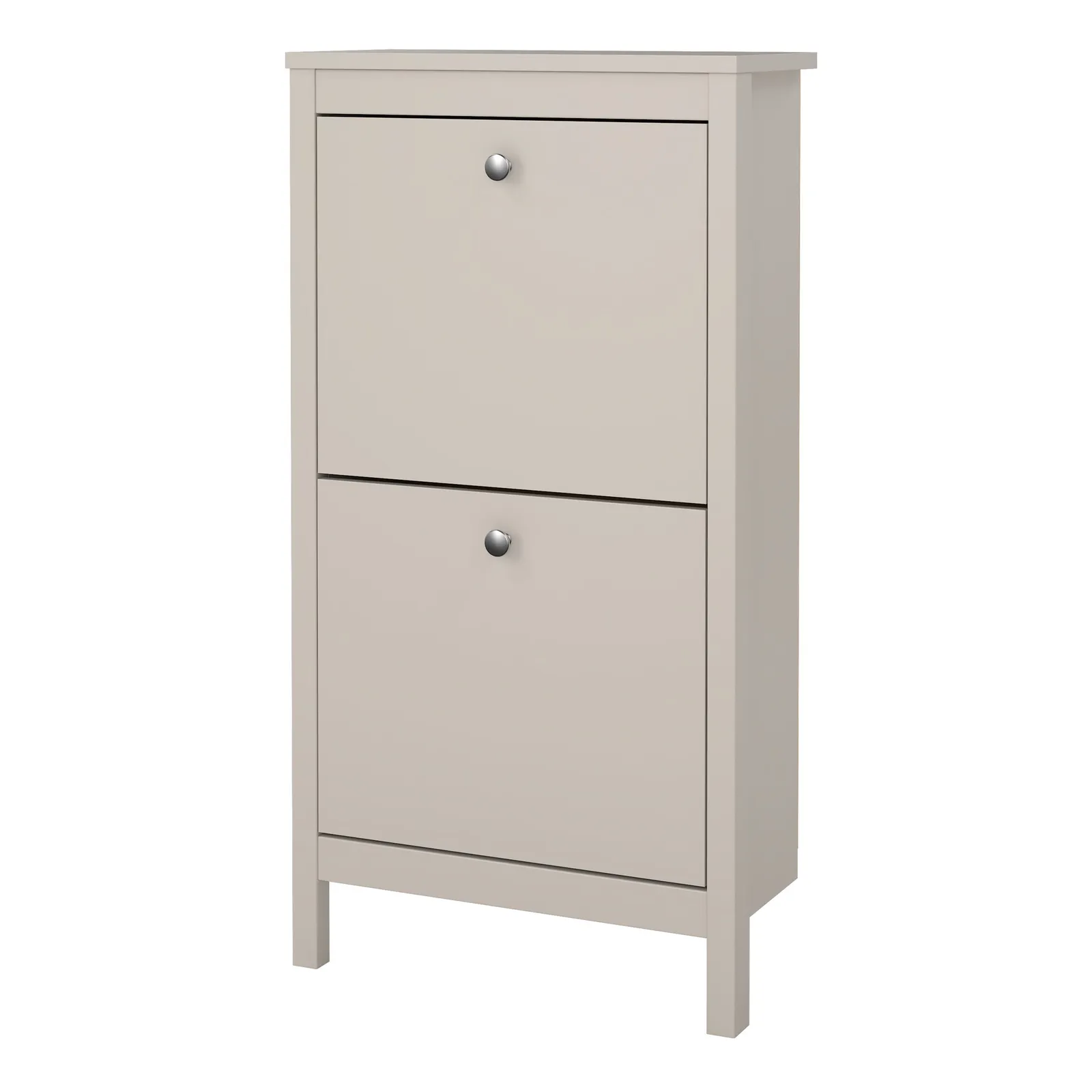 Furniture To Go Madrid Shoe Cabinet 2 Flip Down Doors in Cashmere in Beige 3