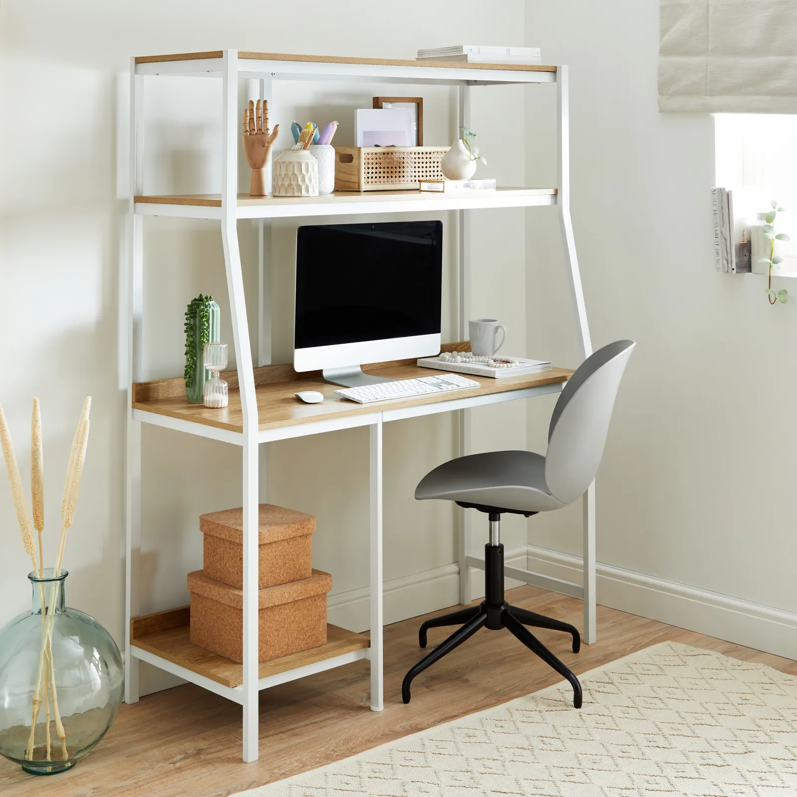 Marina Oak Effect Ladder Desk Light Oak