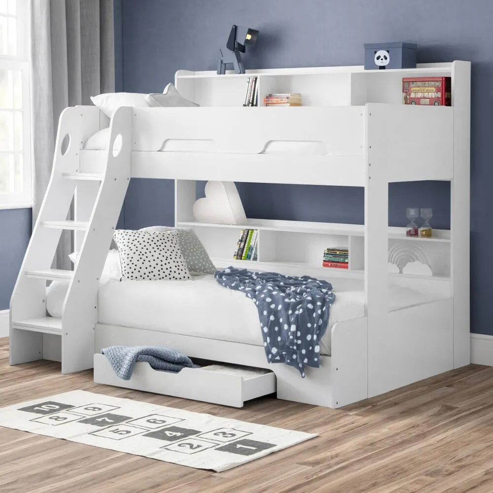 Orion - Kids Triple Sleeper Bed - Storage - White - Wood - 3ft and 4ft - Happy Beds 1