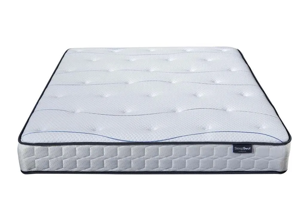 Birlea White Wood Double Bed & Mattress Bundle Rio Air Sleepsoul 135cm 4ft 6 2