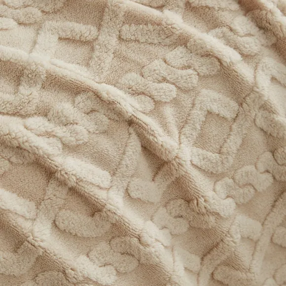 Cable Fleece Duvet Cover and Pillowcase Set 3