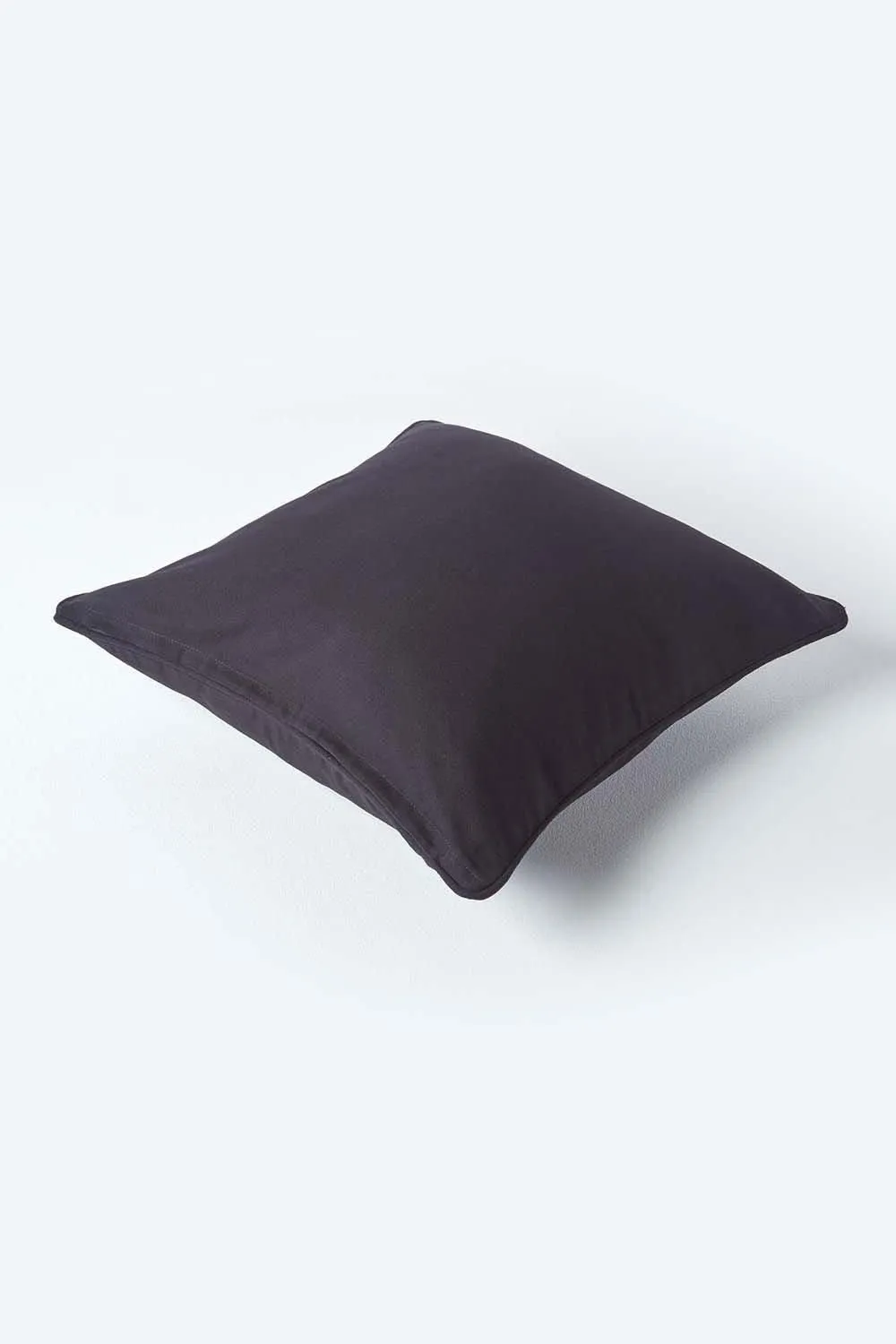 Homescapes Cotton Plain Cushion Cover in Black 3