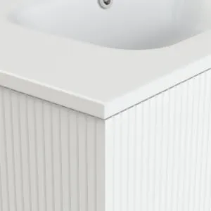 Duarti by Calypso Burford Powder White Vanity with Elsdon Basin - 800mm 2
