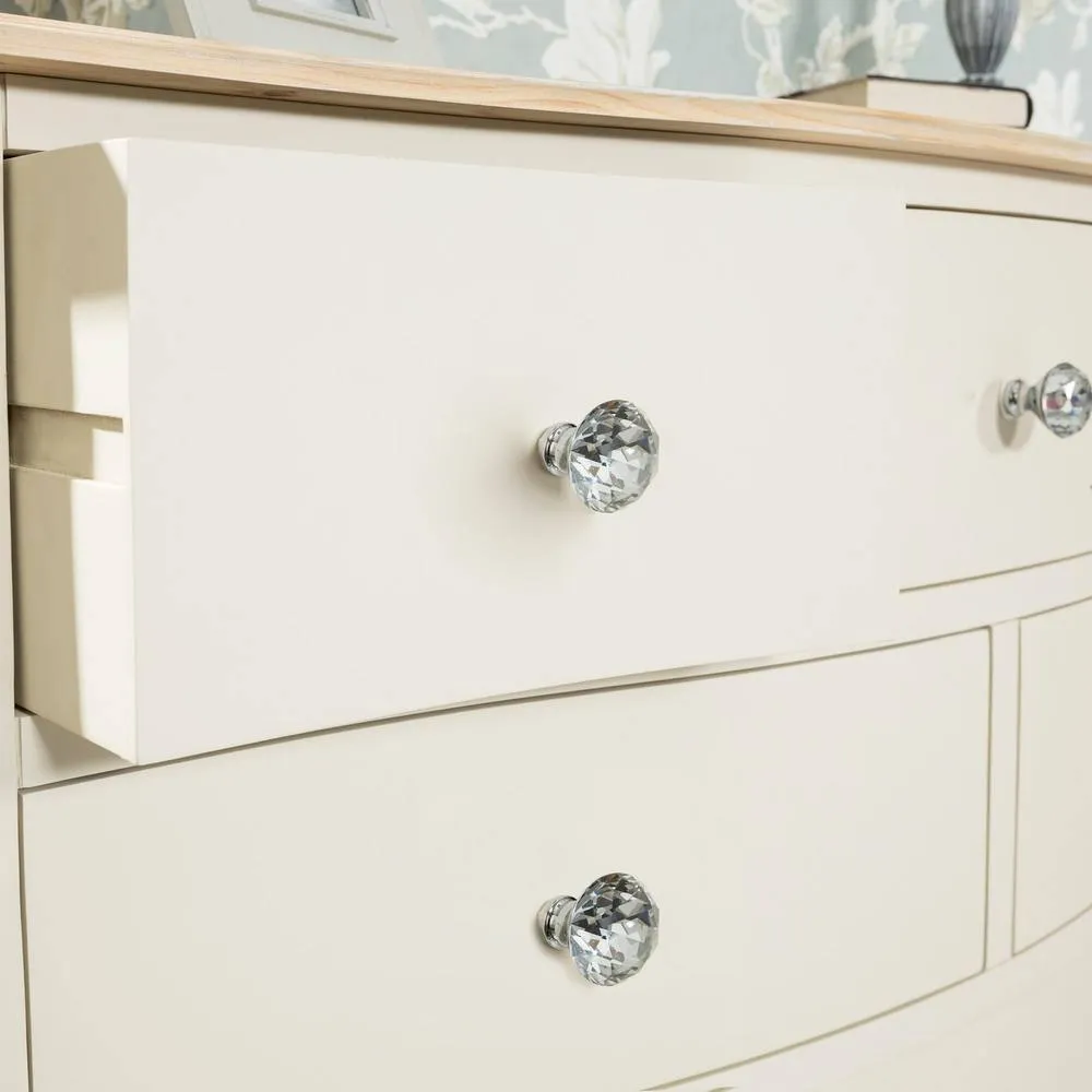 Statement Furniture Juliette Vintage Chic 6 Drawer Chest with Crystal Handles in Ivory 3