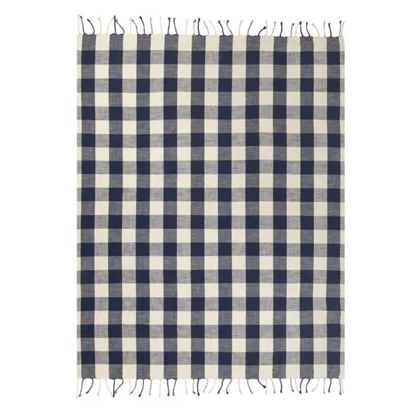 Yard Chesil Check Cotton Throw Blanket 130cm x 170cm 3