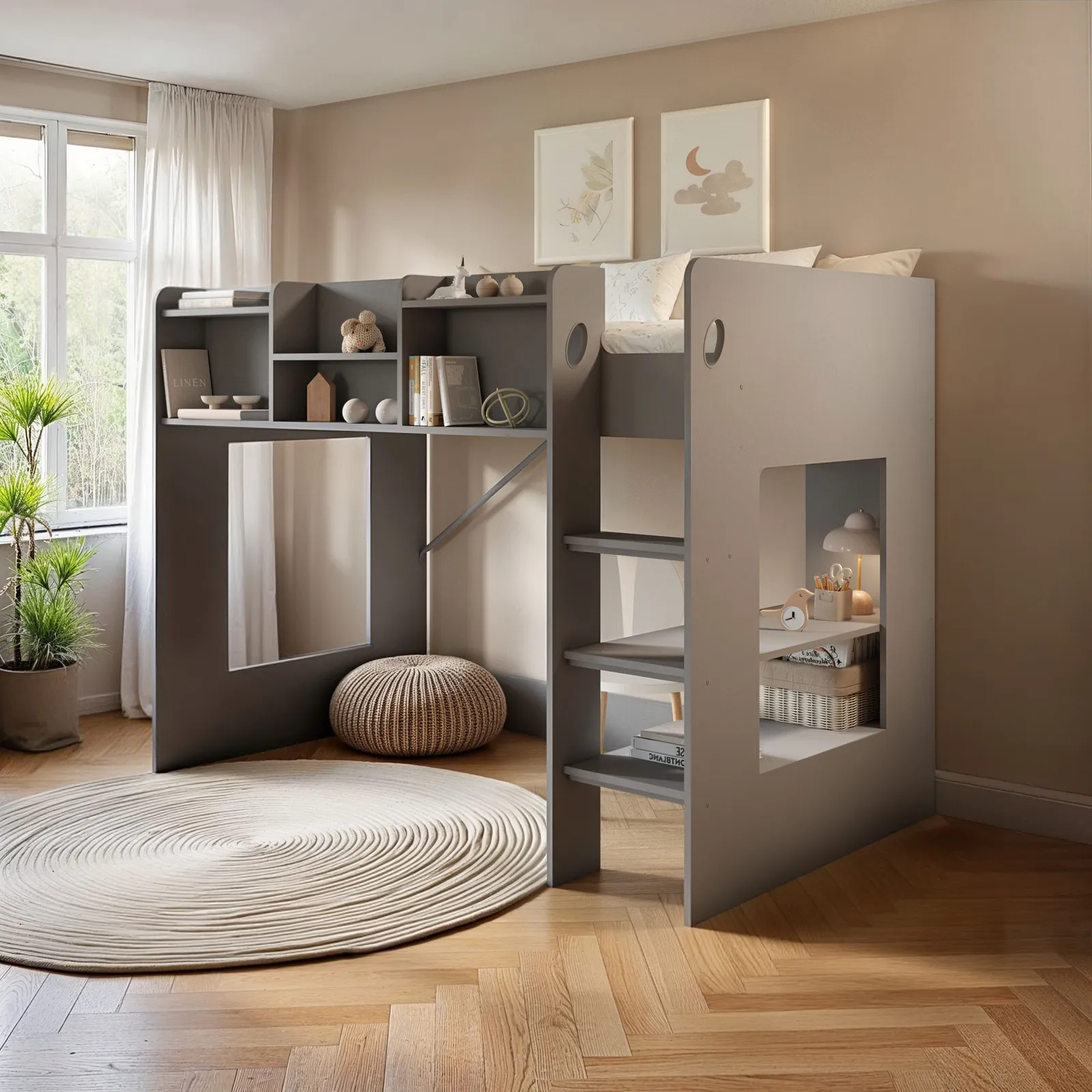 Flair Wizard Mid High Sleeper Bed in Grey
