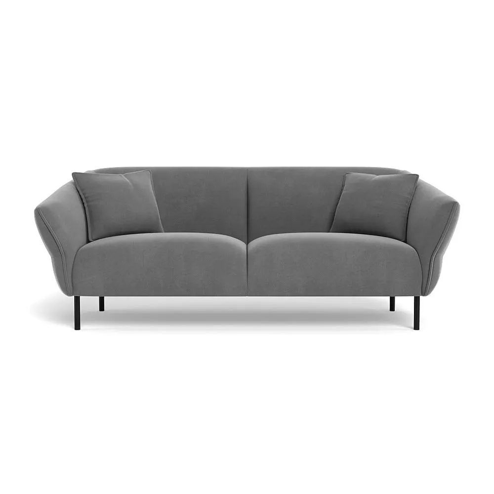 Heal's Alto 3 Seater Sofa Smart Velvet Mercury Black Feet 1