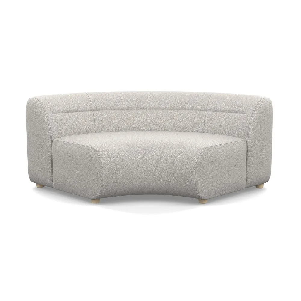Heal's Lilli Curved Corner Unit Module Chunky Boucle Ecru Natural Beech Feet 1
