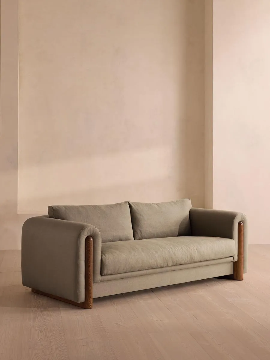 Farrell Three Seater Sofa, Linen, Mushroom