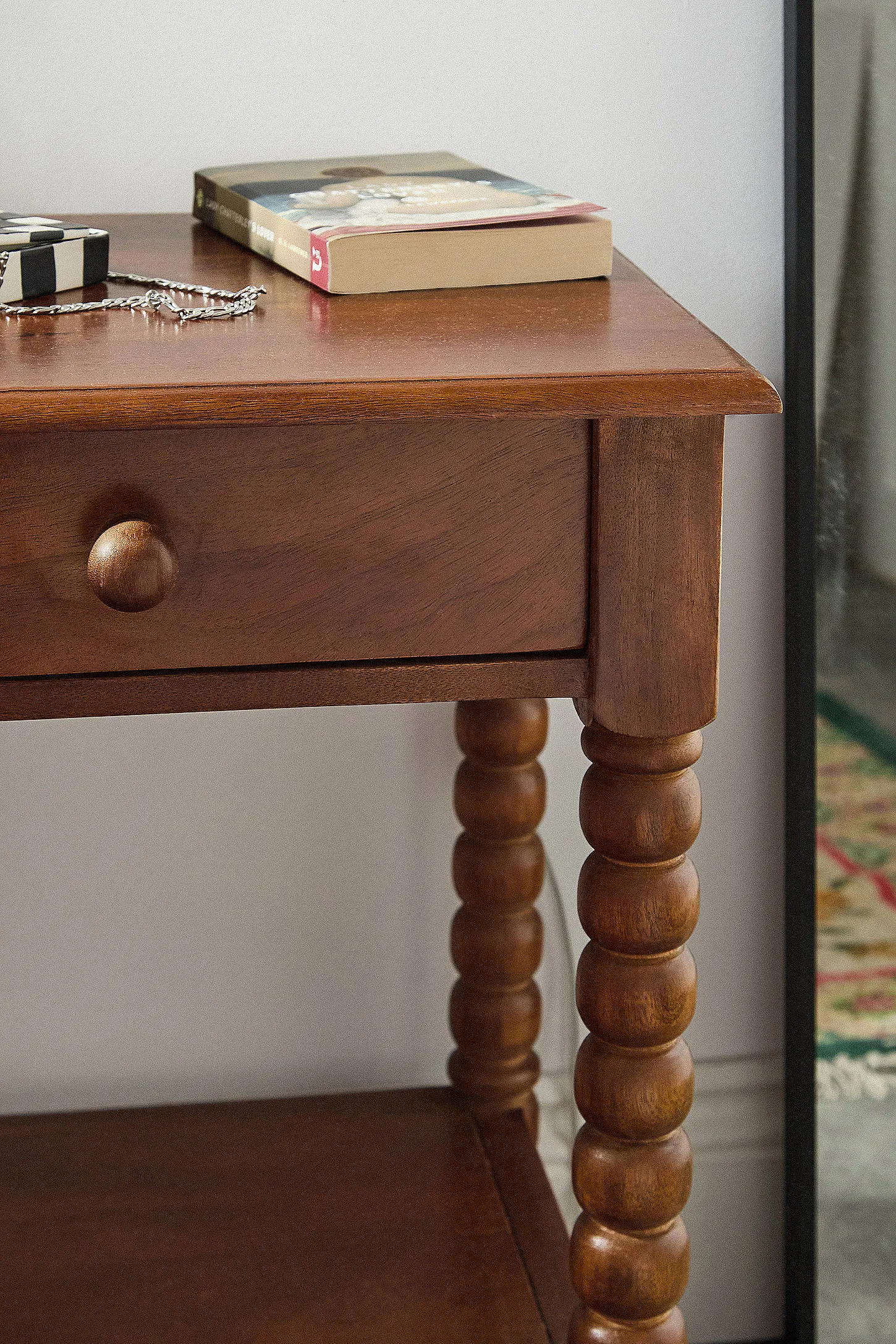 Brown Spindle Nightstand - Neutral ALL 3
