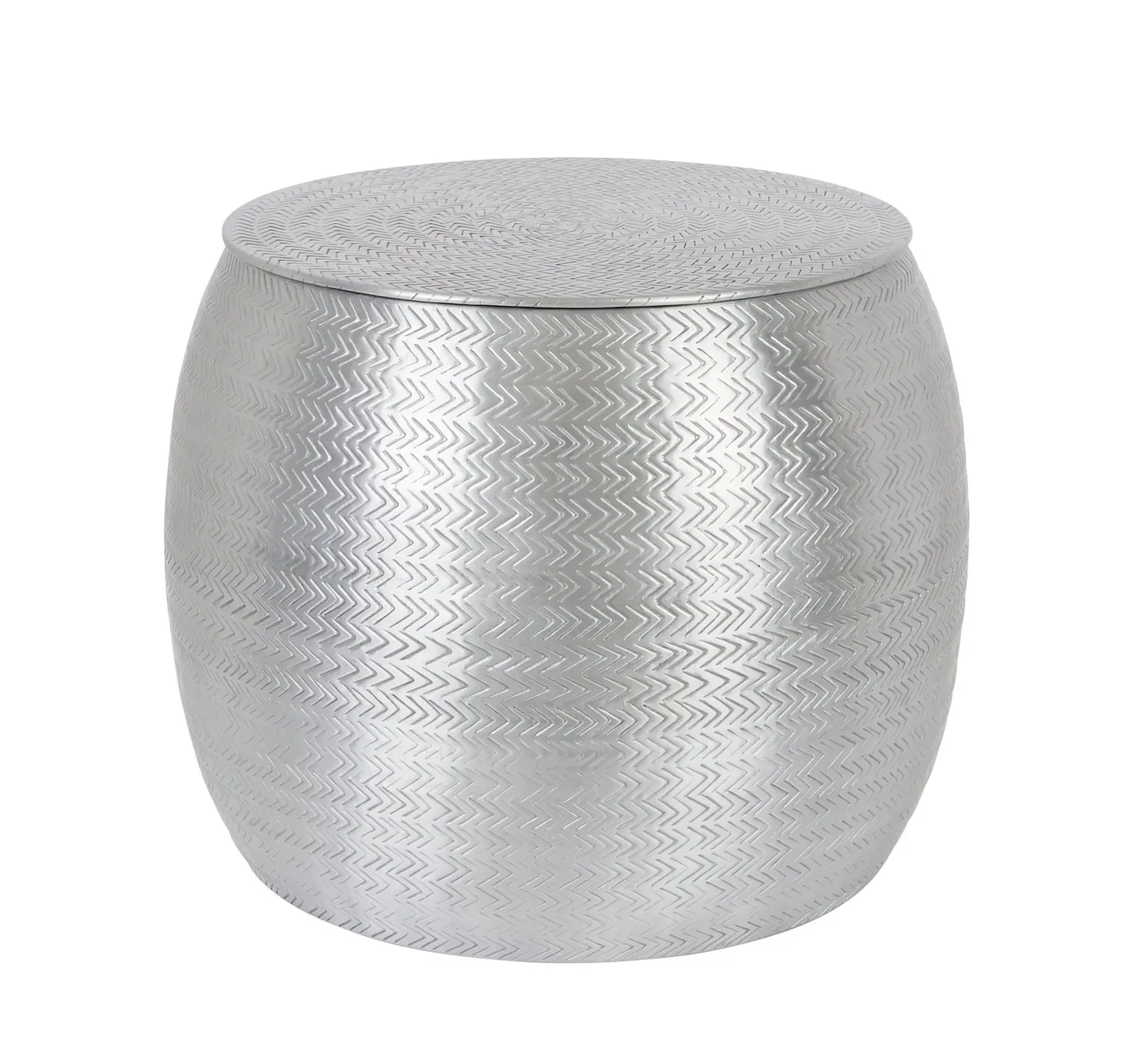 Habitat Sona Silver Storage Hammered Aluminium Side Table