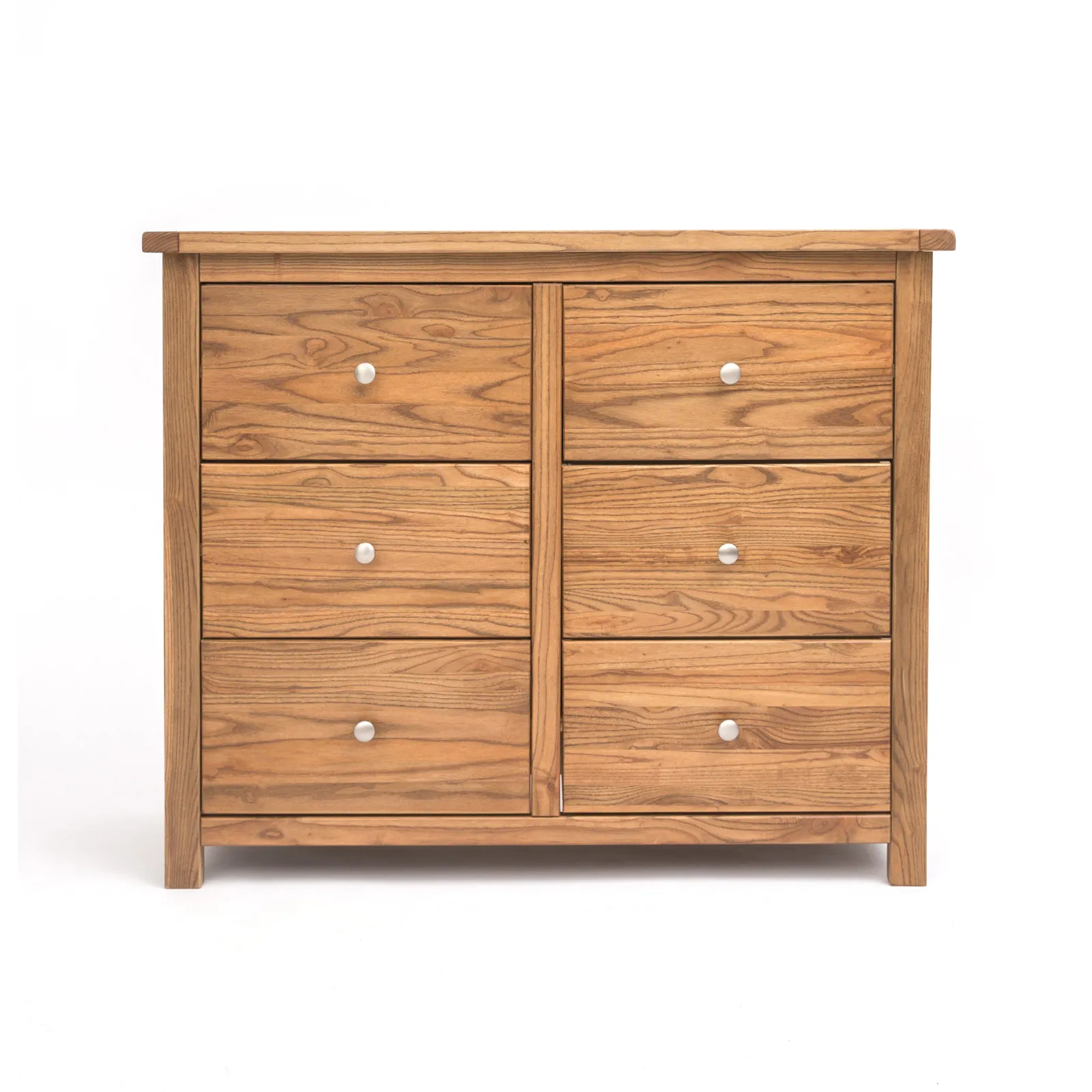 Cabinet Bits Trivento 6 Drawer Chest of Drawers Chrome Knob in Natural