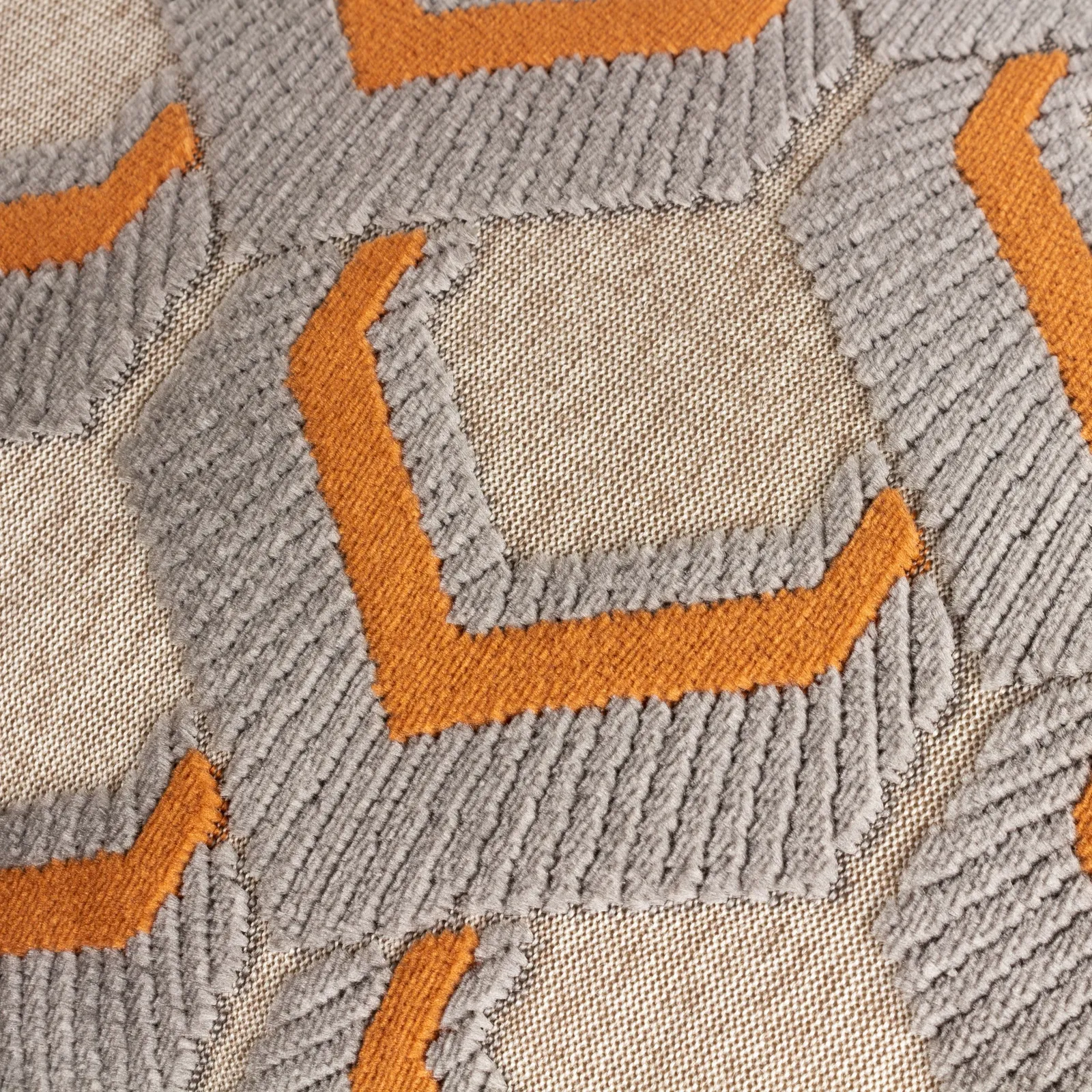 Paoletti Ledbury Geometric Velvet Cushion in Pale Orange 5