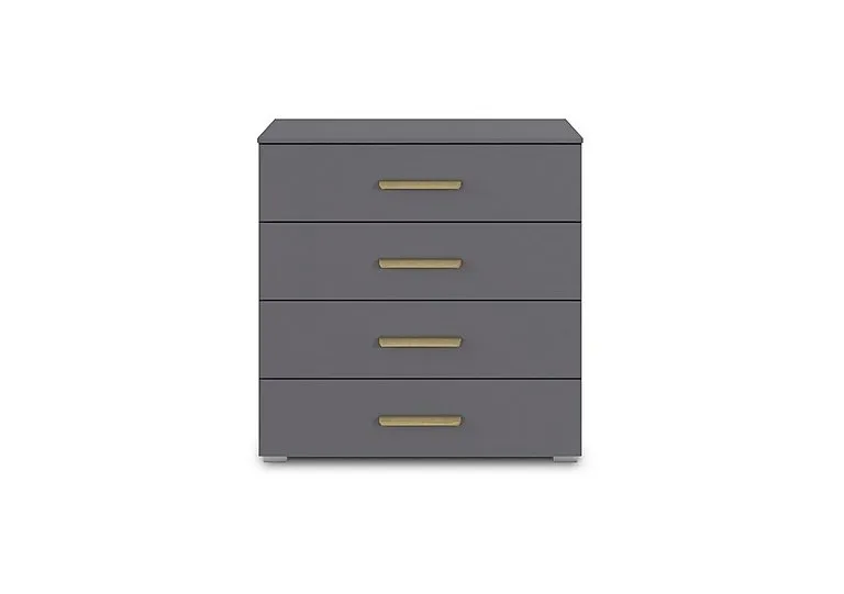 Flavia 4 Drawer Decor Wide Chest - Metallic Grey