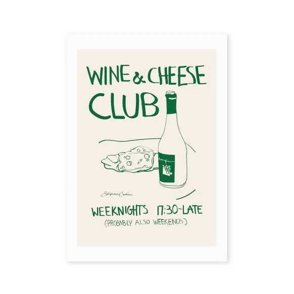 East End Prints Wine and Cheese Club Print 2