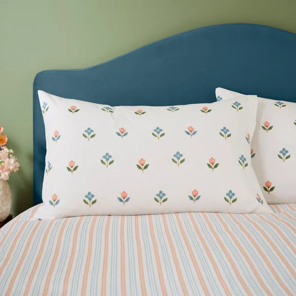 Ember Floral Polycotton Duvet Cover & Pillowcase Set 6