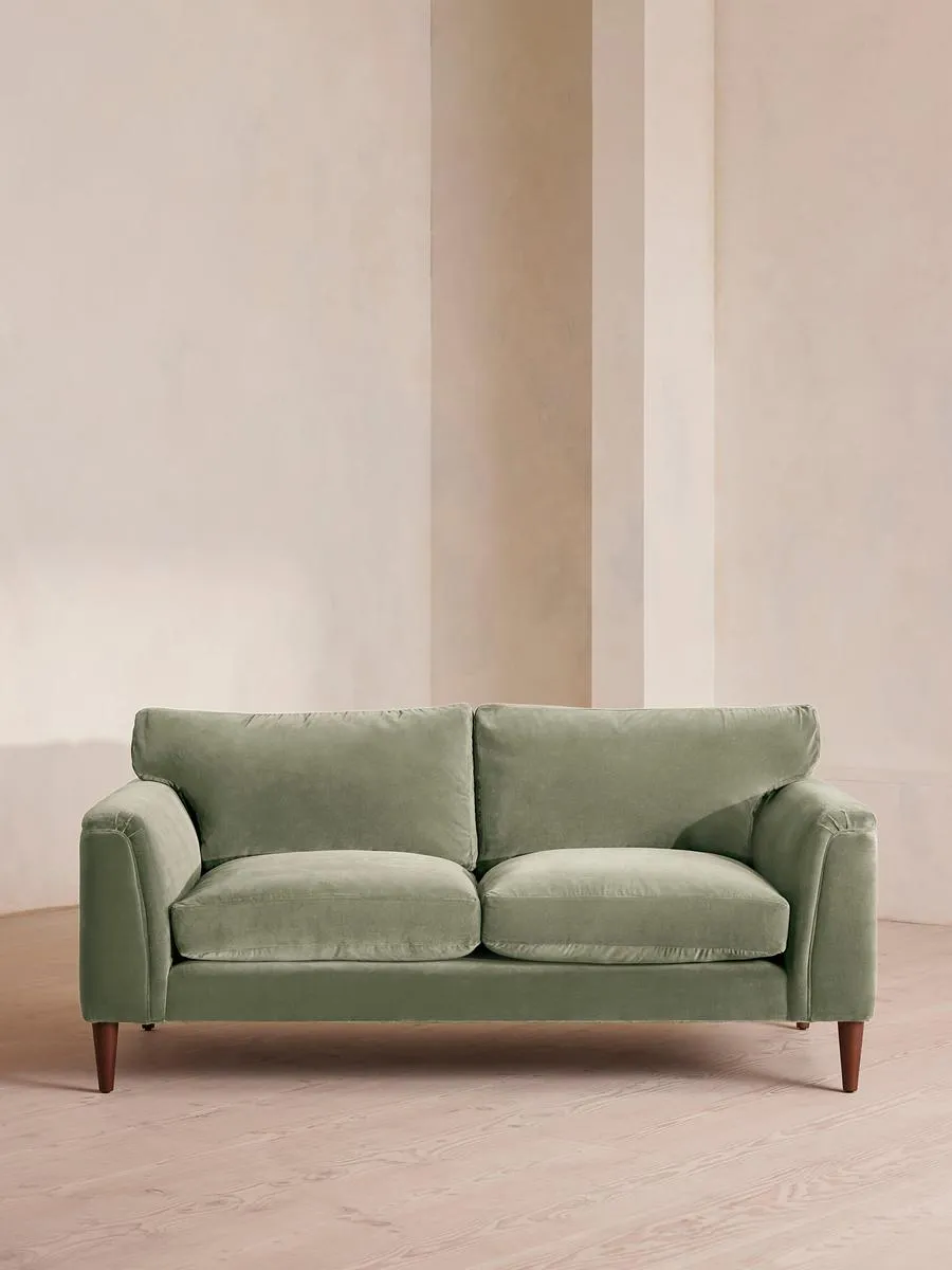 Reya Two Seater Sofa, Velvet, Seafoam