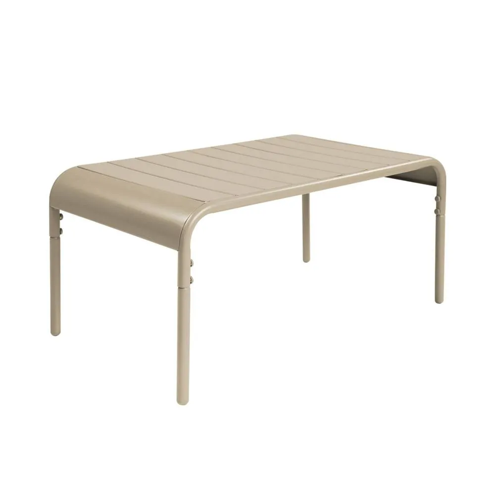 sweeek Rectangular steel garden coffee table in Beige 2