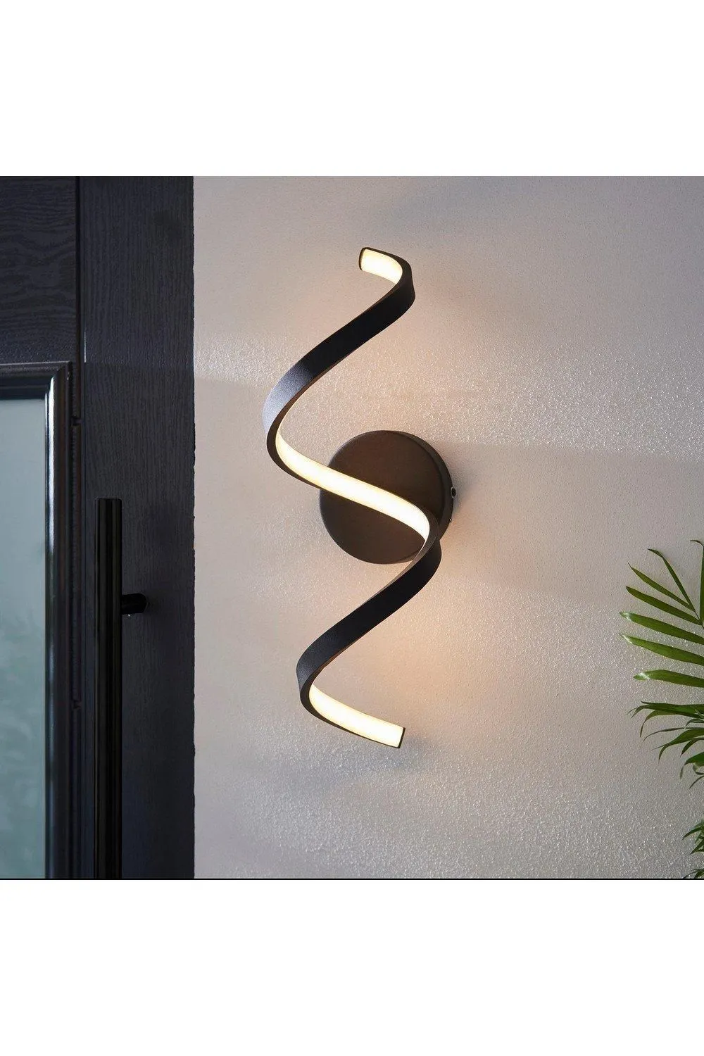 Netlighting Astral Modern Integrated LED Bathroom Wall Light Textured Black Warm White IP44 4