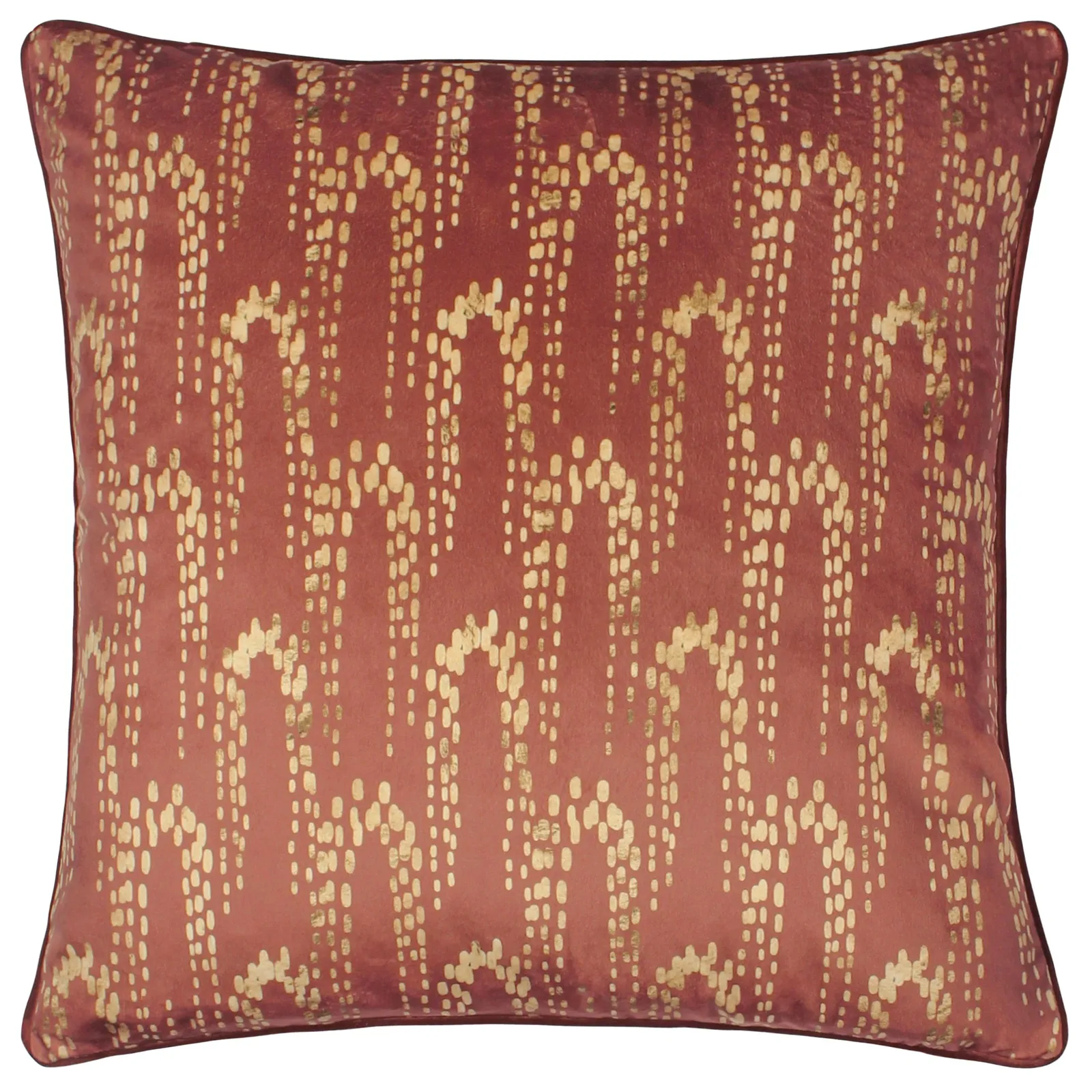 Furn Wisteria Printed Velvet Cushion in Light Brown