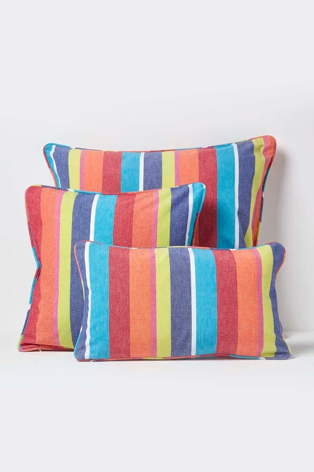 Homescapes Cotton Multi Coloured Stripe Cushion Cover 5