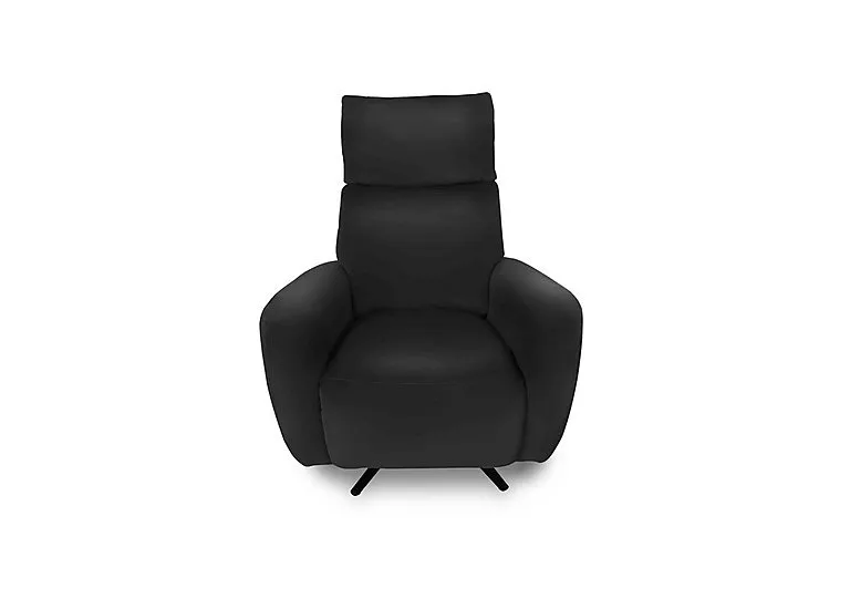 Designer Chair Collection Granada Leather Power Recliner Swivel Chair with Massage Feature - Classic Black