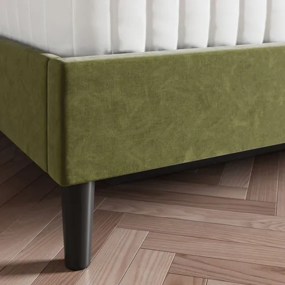 Alara Pleated Ottoman Bed Frame, Velvet 4