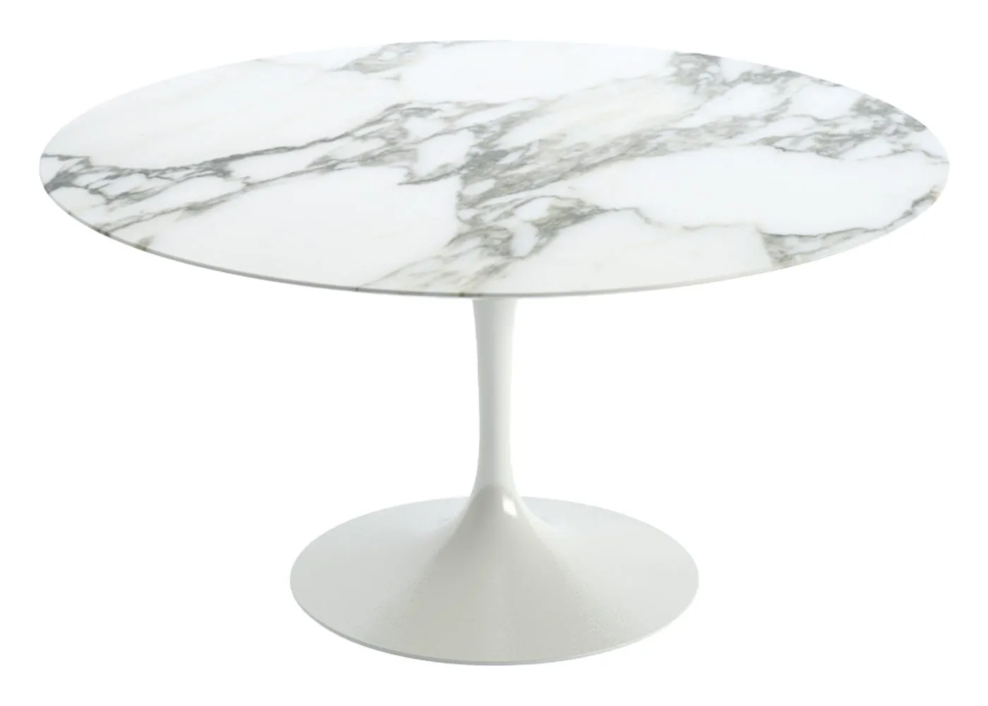Knoll Saarinen Dining Table with White Base in Arabescato 137cm 1
