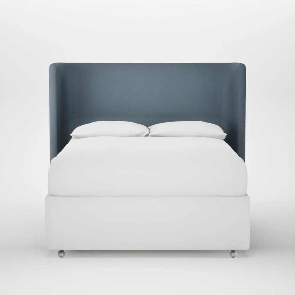 Heal's Monroe Headboard Double Smart Cotton Linen Celestial 1