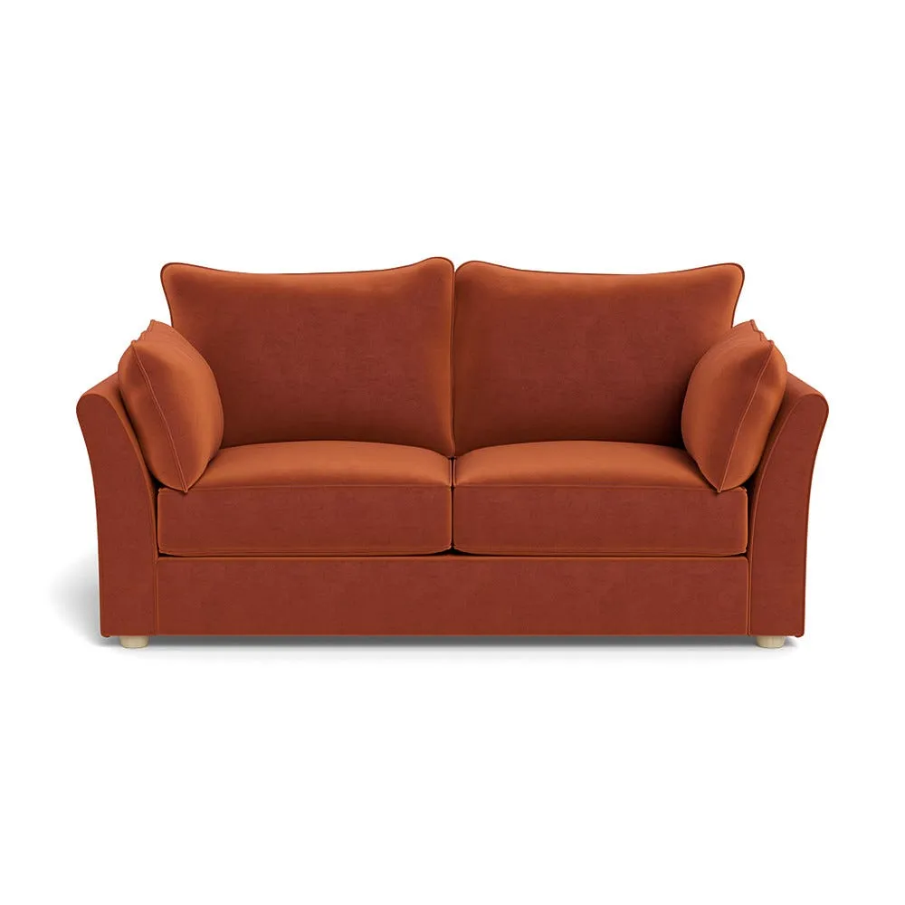 Heal's Tailor 3 Str Sofa Cotton Velvet Russet Natural Feet 1