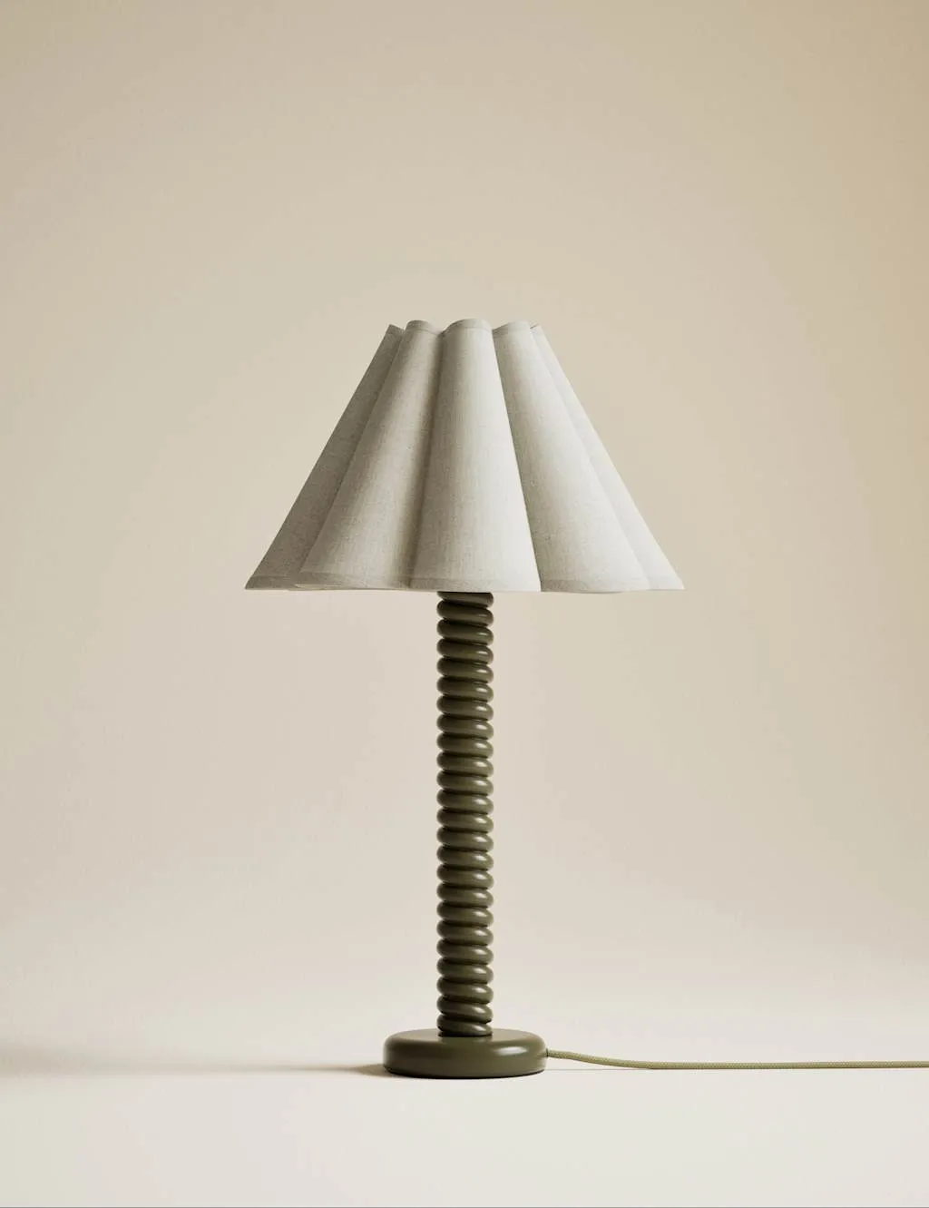 M&S Helix Table Lamp Dark Green
