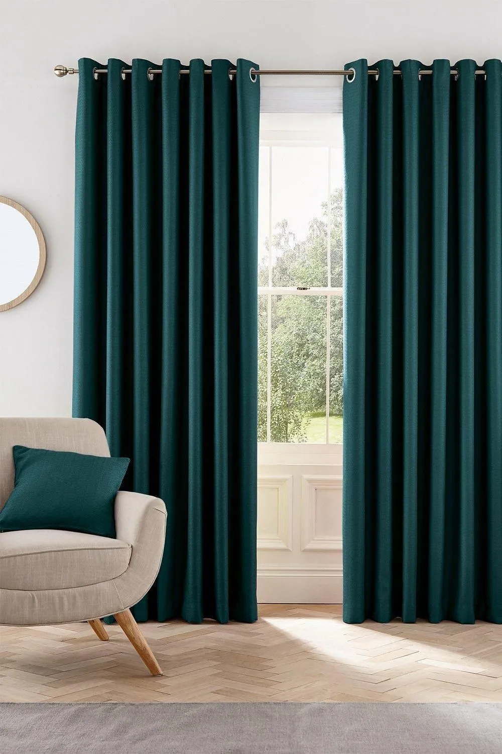 Helena Springfield 'Eden' Woven Lined Curtains in Blue 1