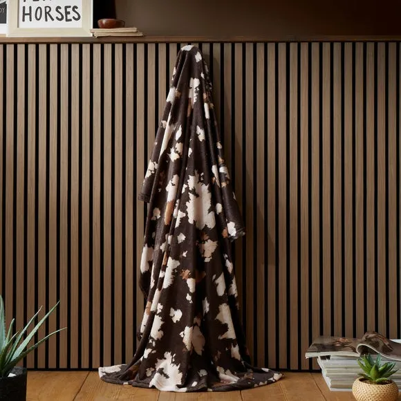 Fusion Cow Print Fleece Throw Blanket