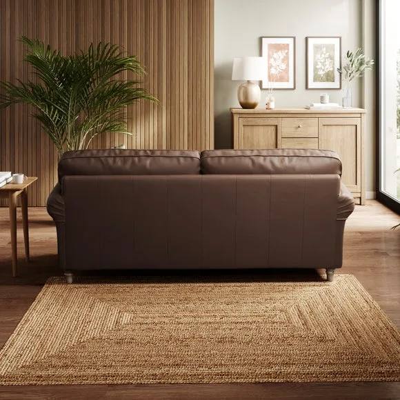Flori Classic Leather 3 Seater Sofa 3