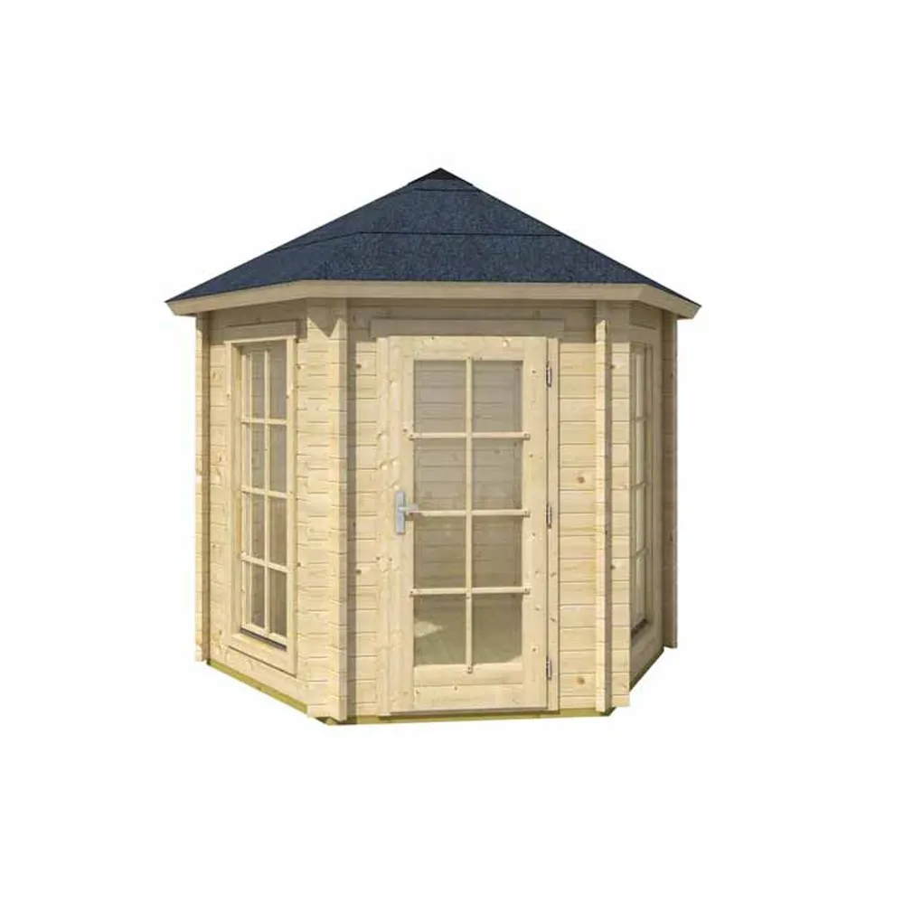 Lasita Maja Ltd Inverness 44-Log Cabin, Home Office - L320xW277.1xH289.6 cm in Tan 2