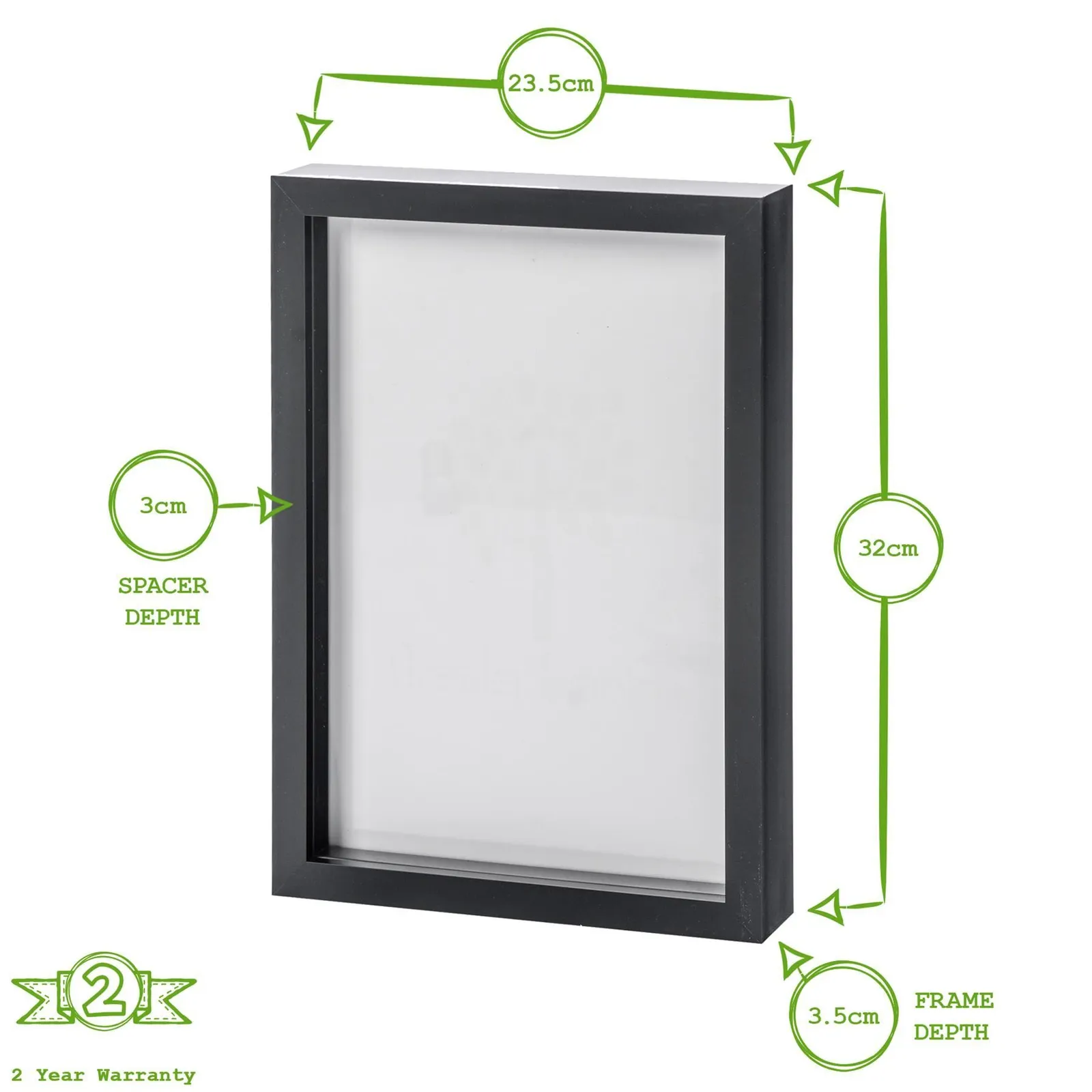 Nicola Spring 3D Box Photo Frame - A4 (8 x 12") in White 4
