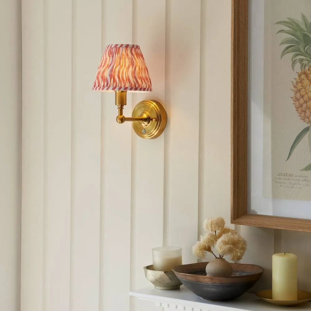 Netlighting Burley Rechargeable Wall Light Pink Fabric Ripple Shade 16cm 2