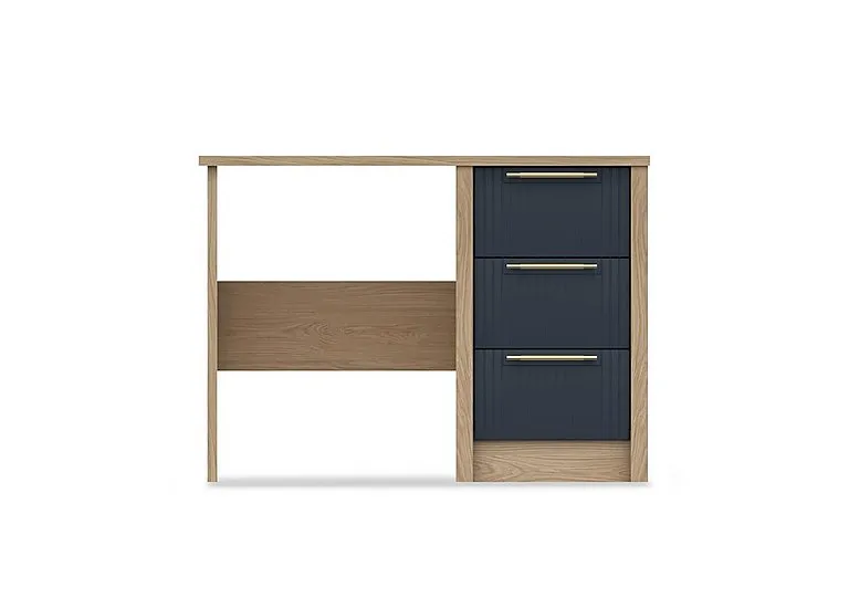 Chelsea 3 Drawer Dressing Table with Gold Handles - Royal Blue