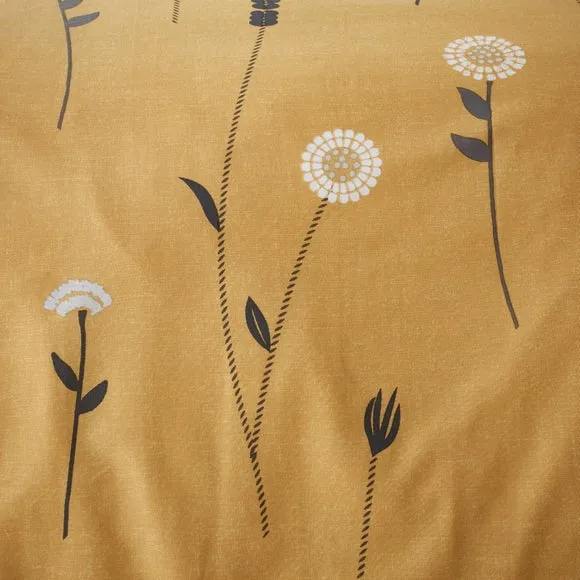 Scandi Floral Grey Duvet Cover and Pillowcase Set 5