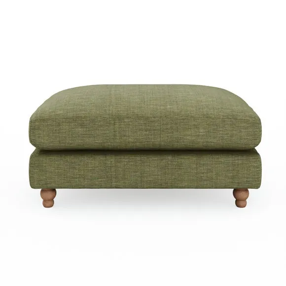 Martha Slub Faux Linen Footstool 4