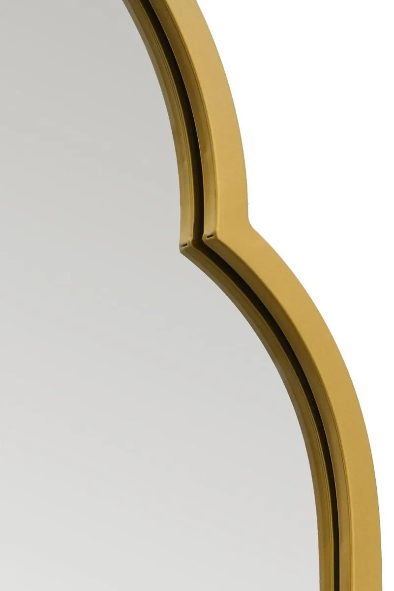 MirrorOutlet Gold Metal Framed Double Arched Oval Wall Mirror 59" X 20" 150 X 52CM 5
