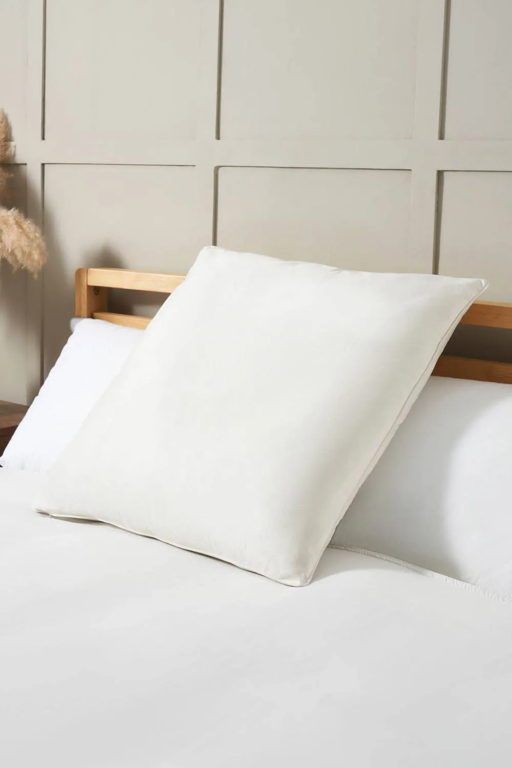 BHS Large Velour Piped Cushion in Ecru 1