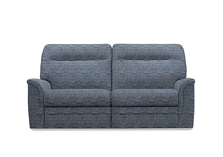 Hudson 23 Large 2 Seater Fabric Recliner Sofa with Headrests and Power Lumbar - Dash Blue