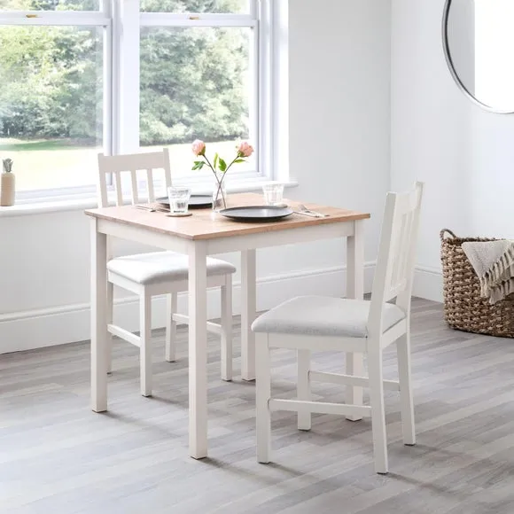Coxmoor Set of 2 Dining Chairs, Ivory Faux Linen