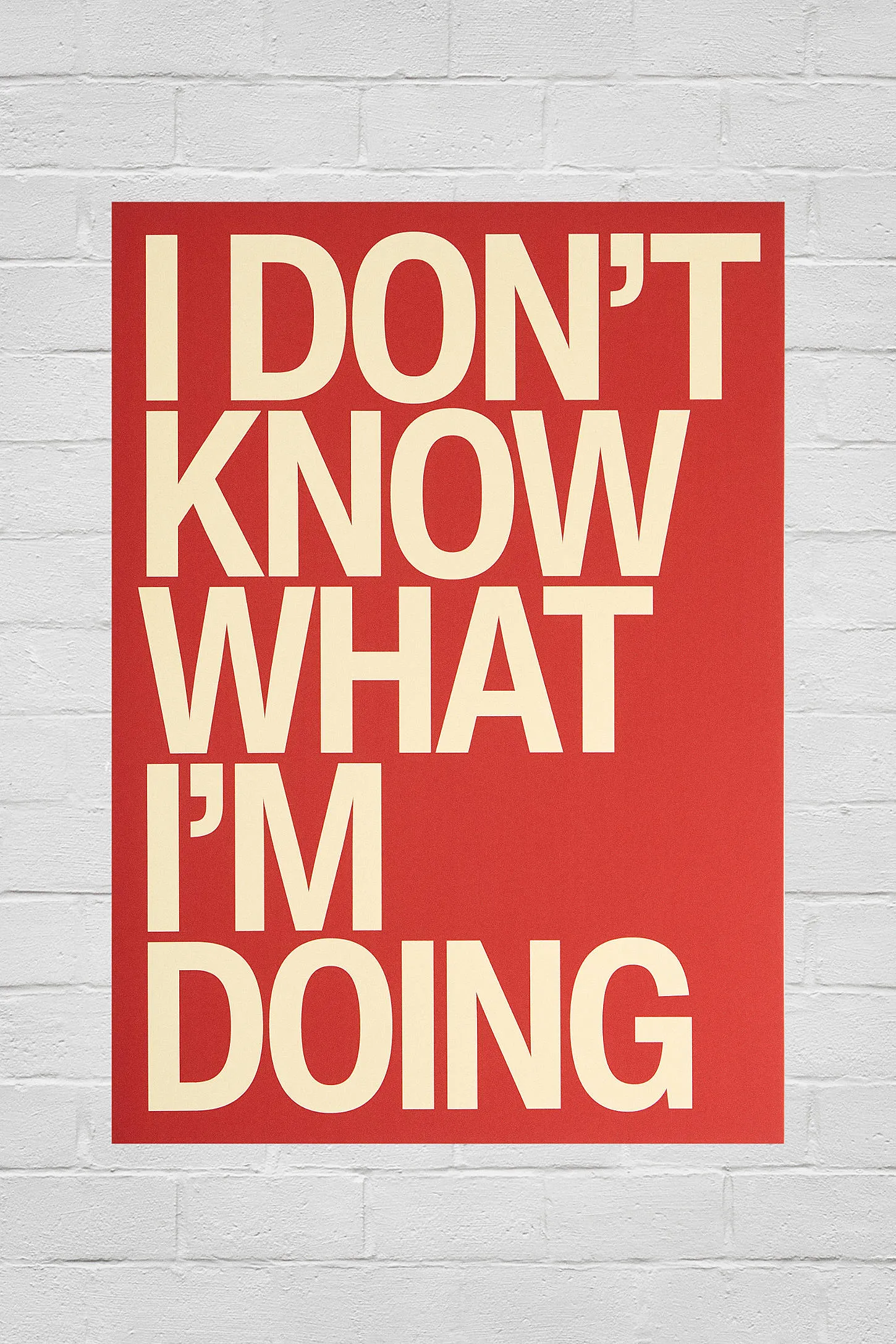 I Don't Know What I'm Doing 30x40cm Wall Art Print - Orange A3