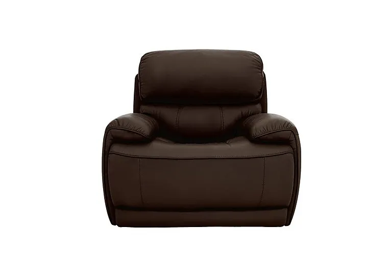 Rocco Leather Power Rocker Manual Recliner Armchair with Headrests - Dark Chocolate