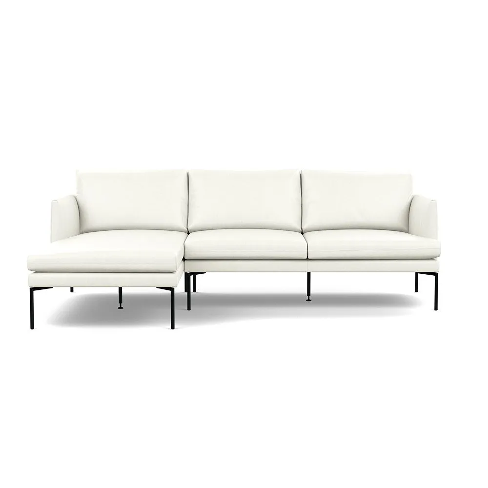 Heal's Matera Left Hand Facing Chaise Sofa Linea Leather Brown 680 Black Feet 1