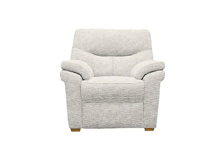 Seattle Fabric Armchair with Wooden Feet - Rush Cream